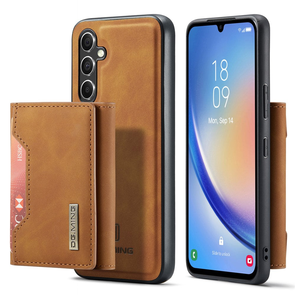 DG.MING M2 Series for Samsung Galaxy A34 5G Detachable Magnetic Phone Case PU Leather Coated PC+TPU Wallet Cover with Kickstand