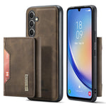DG.MING M2 Series for Samsung Galaxy A34 5G Detachable Magnetic Phone Case PU Leather Coated PC+TPU Wallet Cover with Kickstand