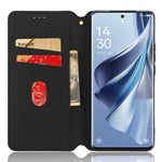 For Oppo Reno10 Pro+ 5G PU Leather Foldable Stand Case Shockproof Rhombus Imprinted Phone Cover