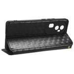 For Oppo Reno10 Pro+ 5G PU Leather Foldable Stand Case Shockproof Rhombus Imprinted Phone Cover