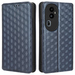 For Oppo Reno10 Pro+ 5G PU Leather Foldable Stand Case Shockproof Rhombus Imprinted Phone Cover