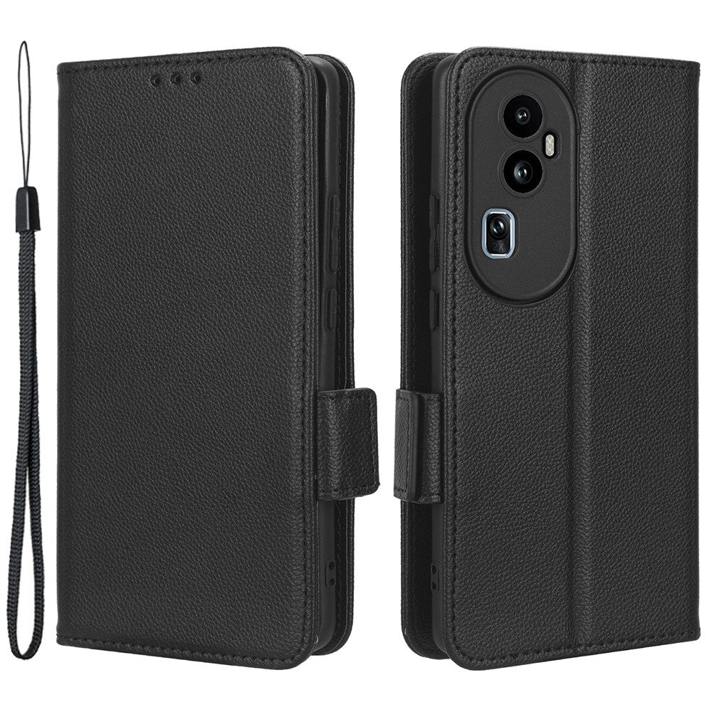 Leather Case for Oppo Reno10 Pro+ 5G , Wallet Stand Anti-fall Litchi Texture Cell Phone Cover