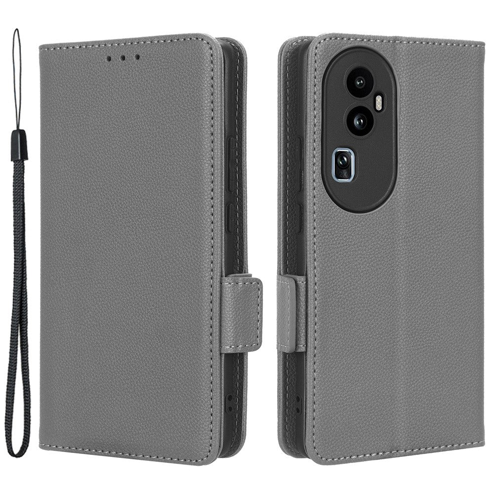Leather Case for Oppo Reno10 Pro+ 5G , Wallet Stand Anti-fall Litchi Texture Cell Phone Cover