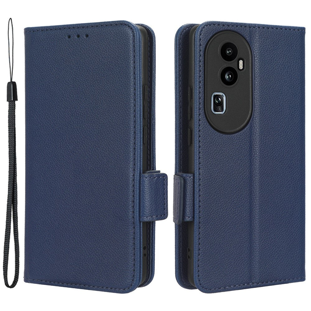 Leather Case for Oppo Reno10 Pro+ 5G , Wallet Stand Anti-fall Litchi Texture Cell Phone Cover