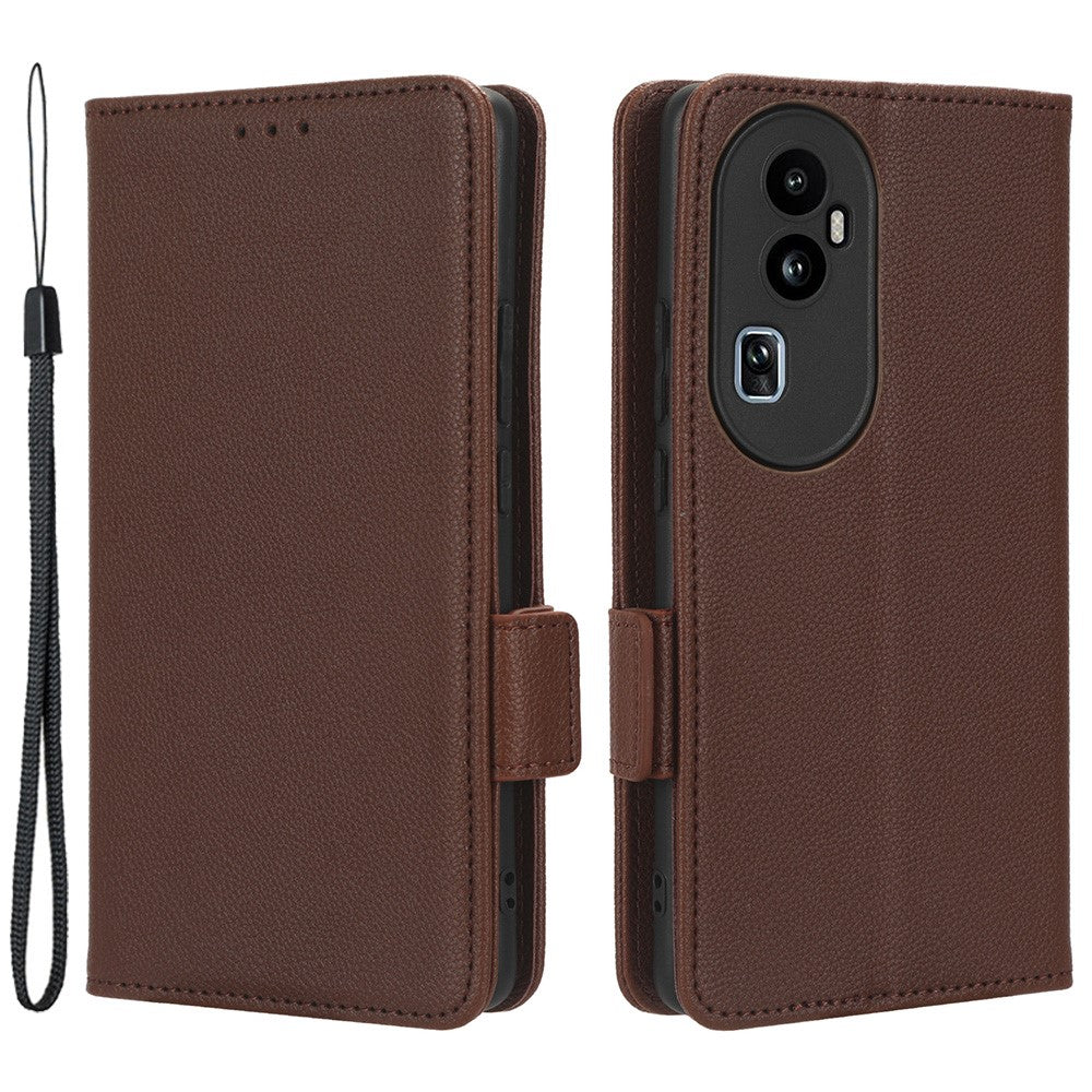 Leather Case for Oppo Reno10 Pro+ 5G , Wallet Stand Anti-fall Litchi Texture Cell Phone Cover