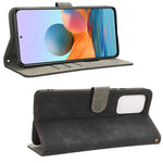 For Xiaomi Redmi Note 10 Pro 4G (Global) / (India) / Note 10 Pro Max 4G RFID Blocking PU Leather Stand Case Phone Wallet Cover