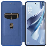 Oppo Reno10 Pro+ 5G Kolfibertextur Kortplats Läderfodral Flip Stativ mobilfodral