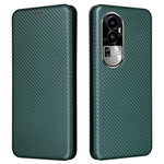 Oppo Reno10 Pro+ 5G Kolfibertextur Kortplats Läderfodral Flip Stativ mobilfodral