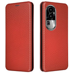 Oppo Reno10 Pro+ 5G Kolfibertextur Kortplats Läderfodral Flip Stativ mobilfodral