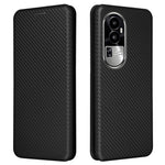 Oppo Reno10 Pro+ 5G Kolfibertextur Kortplats Läderfodral Flip Stativ mobilfodral