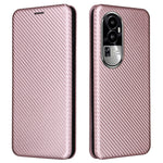 Oppo Reno10 Pro+ 5G Kolfibertextur Kortplats Läderfodral Flip Stativ mobilfodral