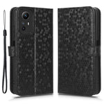 For Xiaomi Redmi Note 12S 4G Dot Imprinted Phone Stand Cover PU Leather Wallet Phone Case