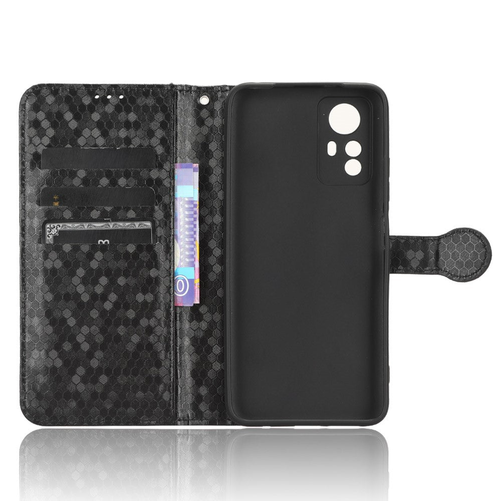 For Xiaomi Redmi Note 12S 4G Dot Imprinted Phone Stand Cover PU Leather Wallet Phone Case
