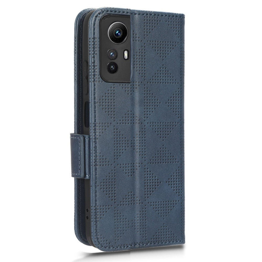 Xiaomi Redmi Note 12S 4G PU-läder plånboksfodral med tryckt triangel, vikbart stativ