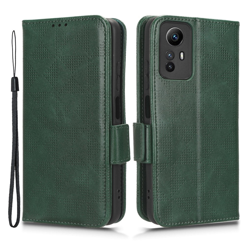 For Xiaomi Redmi Note 12S 4G PU Leather Wallet Phone Case Imprinted Triangle Folding Stand Cover