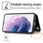 Samsung Galaxy S23-mobilcover i PU-læderbelagt TPU med dobbelte knapper, kortholder og stativ