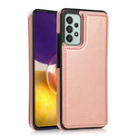 Til Samsung Galaxy A33 5G Dobbeltknapper Stativ Kortlomme Cover PU Læderbelagt TPU Telefoncover