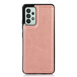 Til Samsung Galaxy A33 5G Dobbeltknapper Stativ Kortlomme Cover PU Læderbelagt TPU Telefoncover