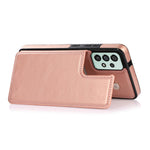 Til Samsung Galaxy A33 5G Dobbeltknapper Stativ Kortlomme Cover PU Læderbelagt TPU Telefoncover