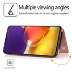 Til Samsung Galaxy A33 5G Dobbeltknapper Stativ Kortlomme Cover PU Læderbelagt TPU Telefoncover