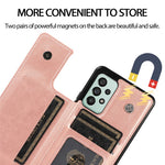 Til Samsung Galaxy A33 5G Dobbeltknapper Stativ Kortlomme Cover PU Læderbelagt TPU Telefoncover