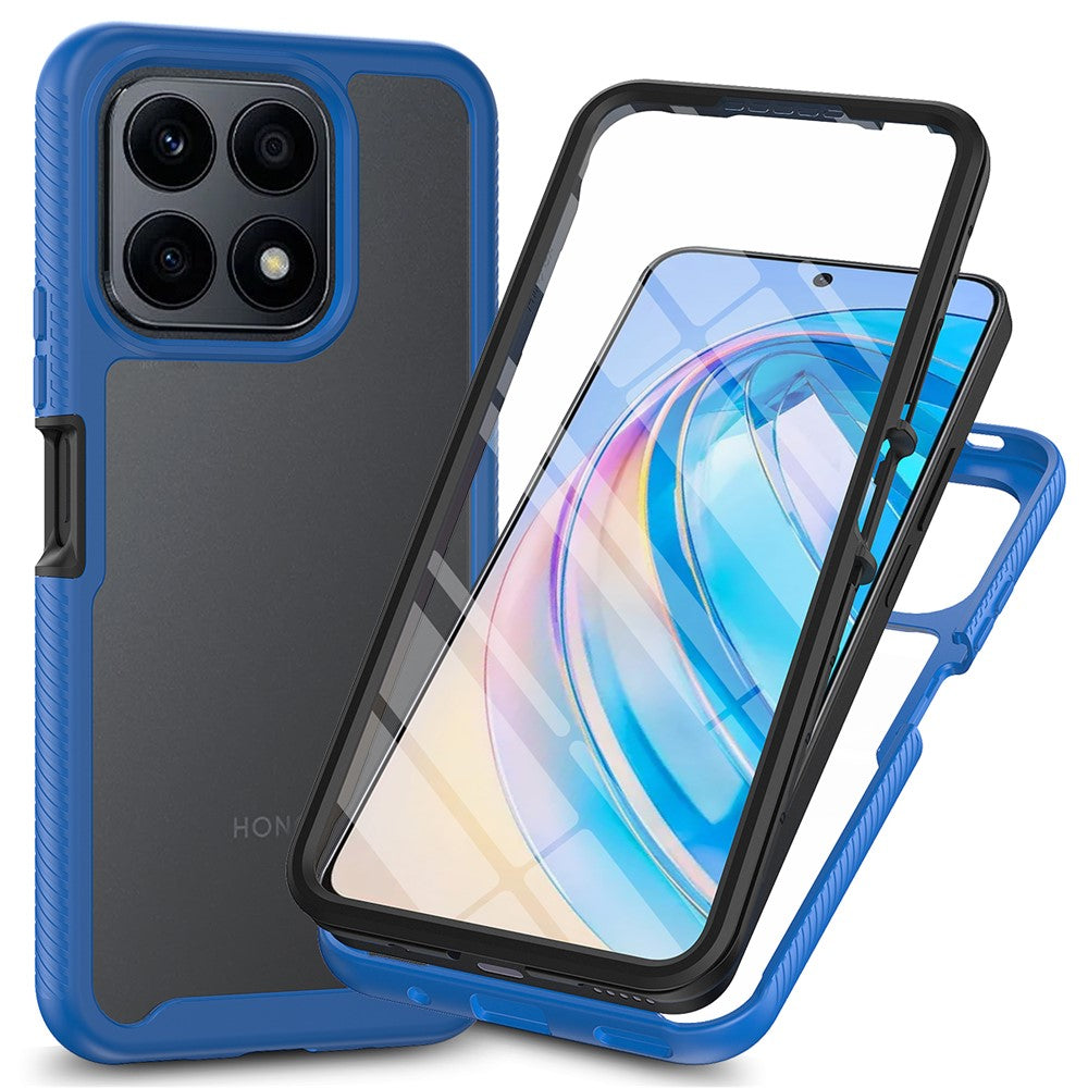 For Honor X8a 4G Impact Resistant Phone Cover 3-in-1 Detachable Case with PET Screen Protector