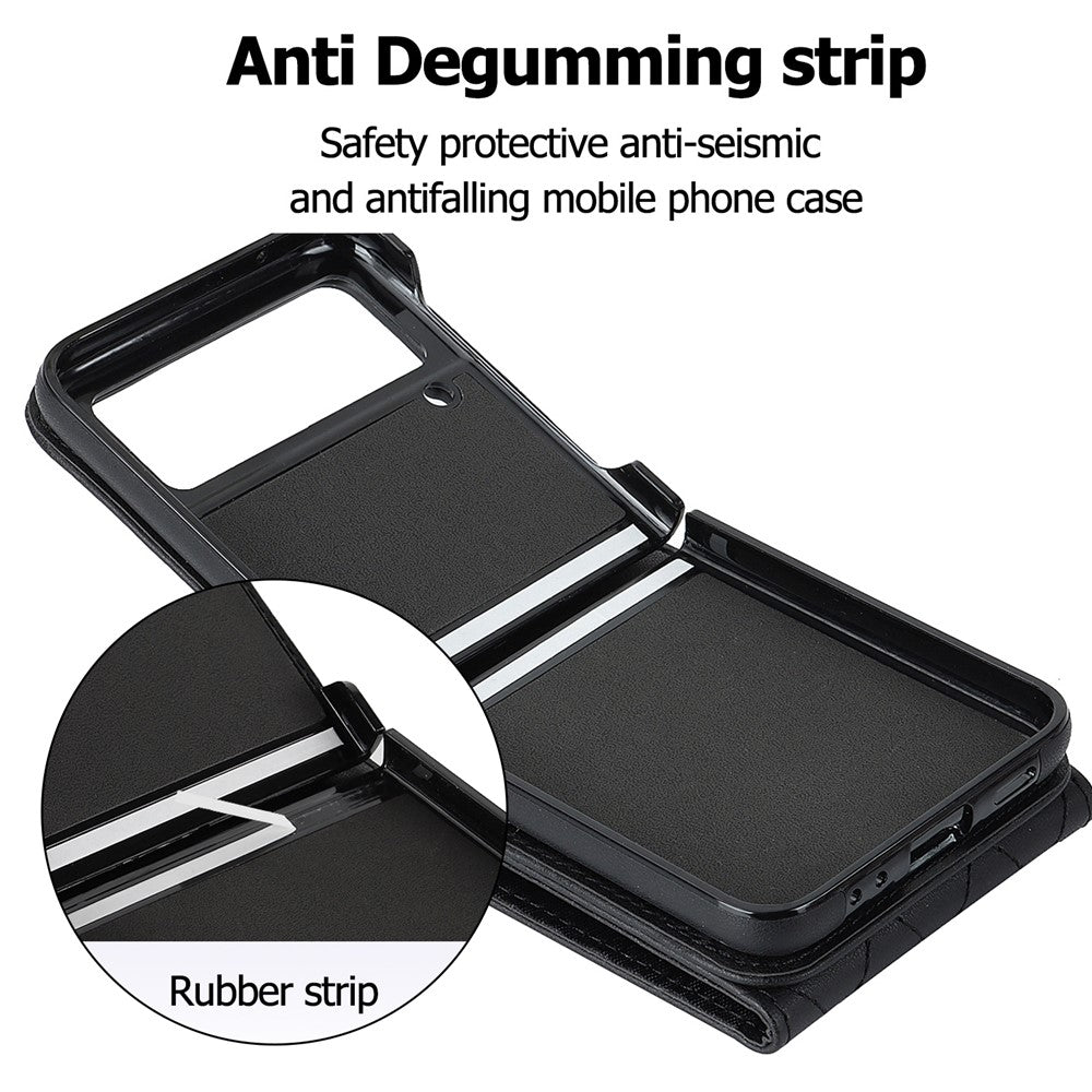 RFID-blokerende telefoncover til Samsung Galaxy Z Flip4 5G, kortholder læder+PC-cover