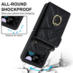 RFID-blokerende telefoncover til Samsung Galaxy Z Flip4 5G, kortholder læder+PC-cover