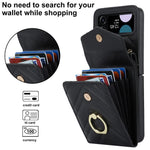 RFID-blokerende telefoncover til Samsung Galaxy Z Flip4 5G, kortholder læder+PC-cover