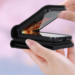 RFID-blokerende telefoncover til Samsung Galaxy Z Flip4 5G, kortholder læder+PC-cover