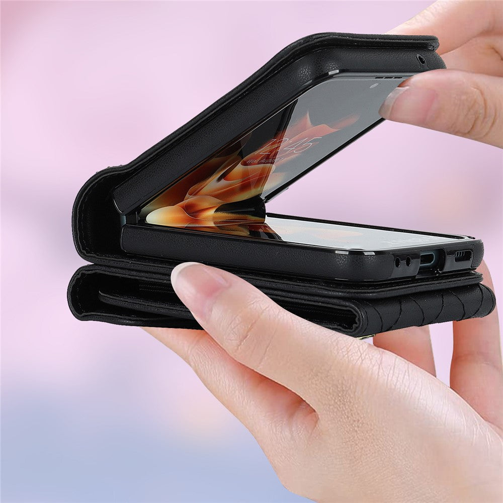 RFID-blokerende telefoncover til Samsung Galaxy Z Flip4 5G, kortholder læder+PC-cover