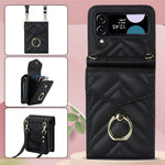 RFID-blokerende telefoncover til Samsung Galaxy Z Flip4 5G, kortholder læder+PC-cover