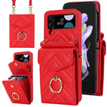 RFID-blokerende telefoncover til Samsung Galaxy Z Flip4 5G, kortholder læder+PC-cover