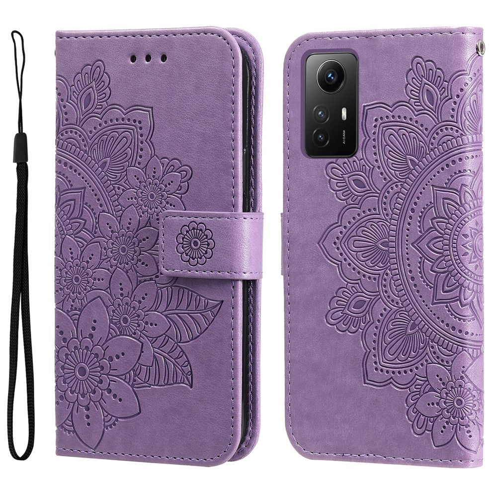 For Xiaomi Redmi Note 12S 4G Case Floral Pattern PU Leather Wallet Stand Phone Cover