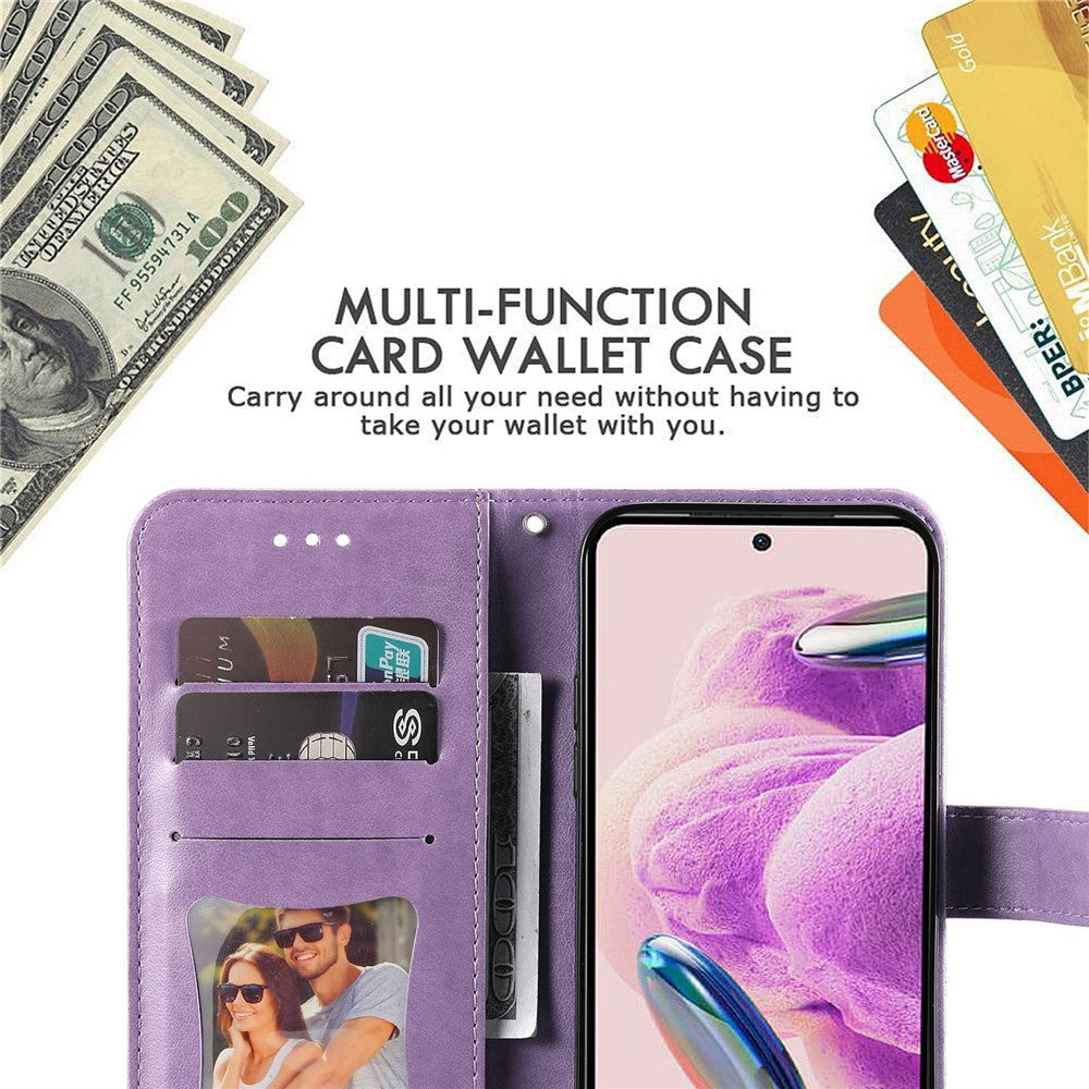 For Xiaomi Redmi Note 12S 4G Case Floral Pattern PU Leather Wallet Stand Phone Cover