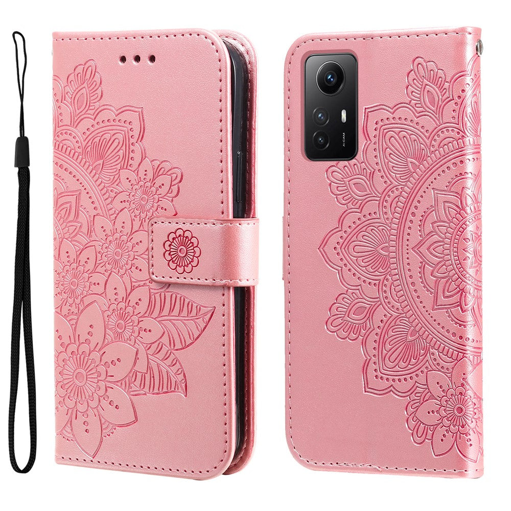 For Xiaomi Redmi Note 12S 4G Case Floral Pattern PU Leather Wallet Stand Phone Cover