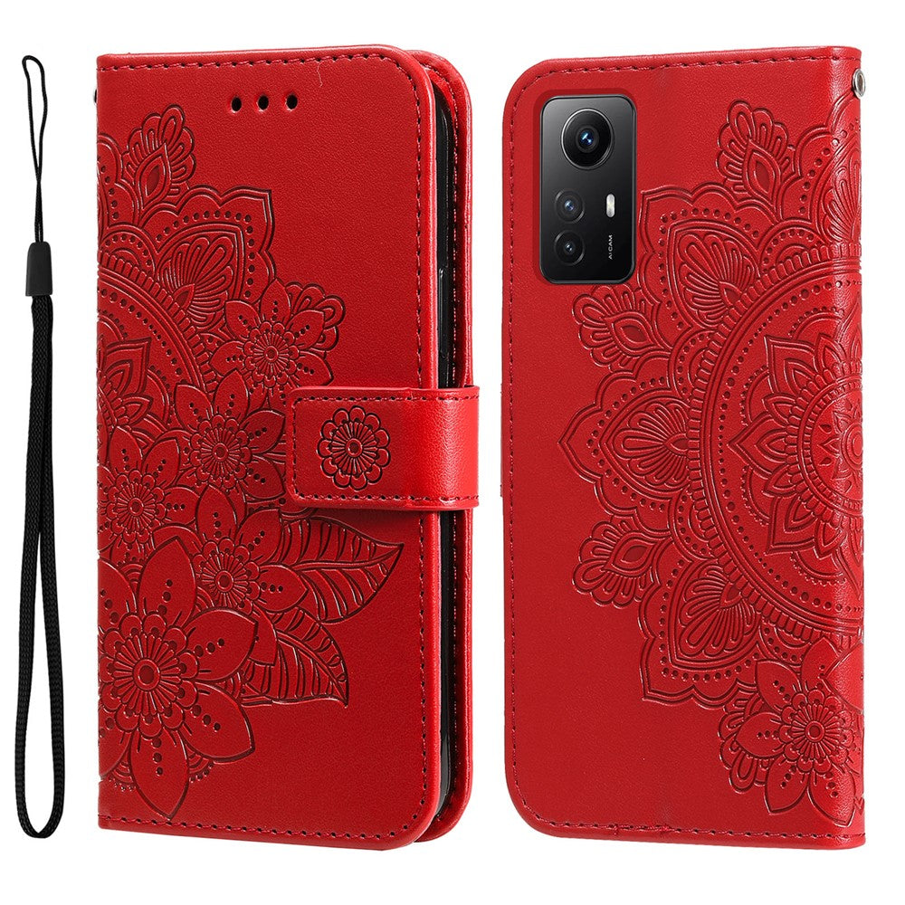 For Xiaomi Redmi Note 12S 4G Case Floral Pattern PU Leather Wallet Stand Phone Cover