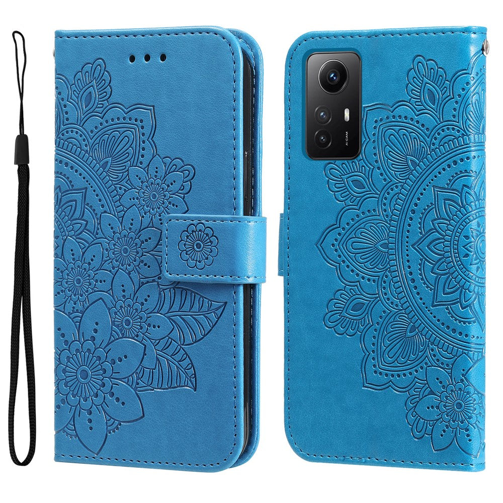 For Xiaomi Redmi Note 12S 4G Case Floral Pattern PU Leather Wallet Stand Phone Cover