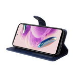 For Xiaomi Redmi Note 12S 4G Anti-Scratch PU Leather Wallet Cover Calf Texture Stand Case with Strap