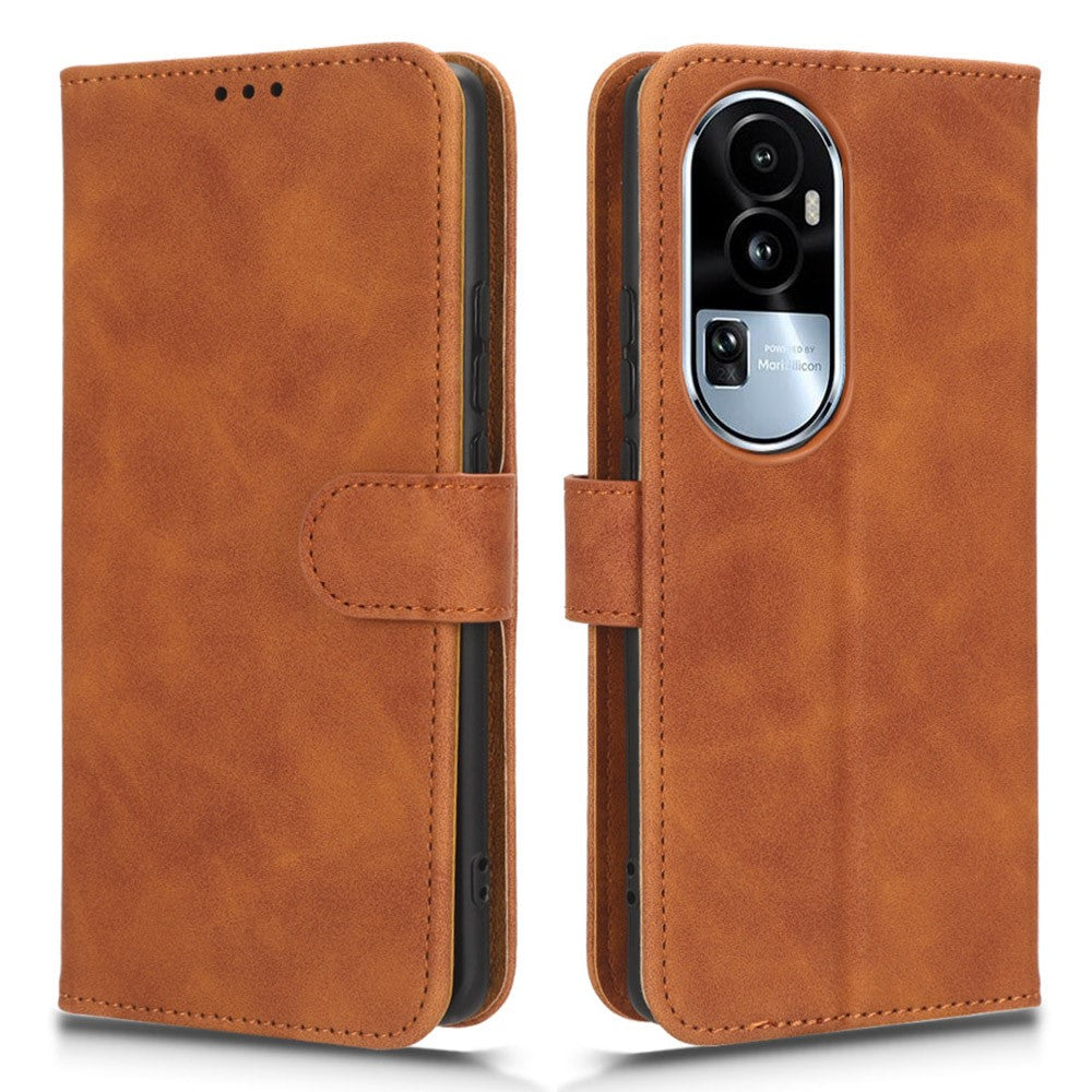 For Oppo Reno10 Pro+ 5G Skin-touch PU Leather Wallet Cover Flip Stand Anti-drop Phone Case