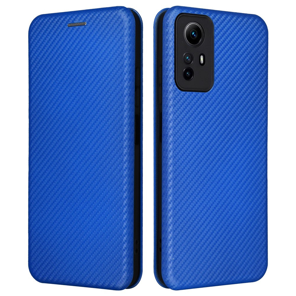 For Xiaomi Redmi Note 12S 4G Card Holder Leather Phone Case Carbon Fiber Texture Stand Cover