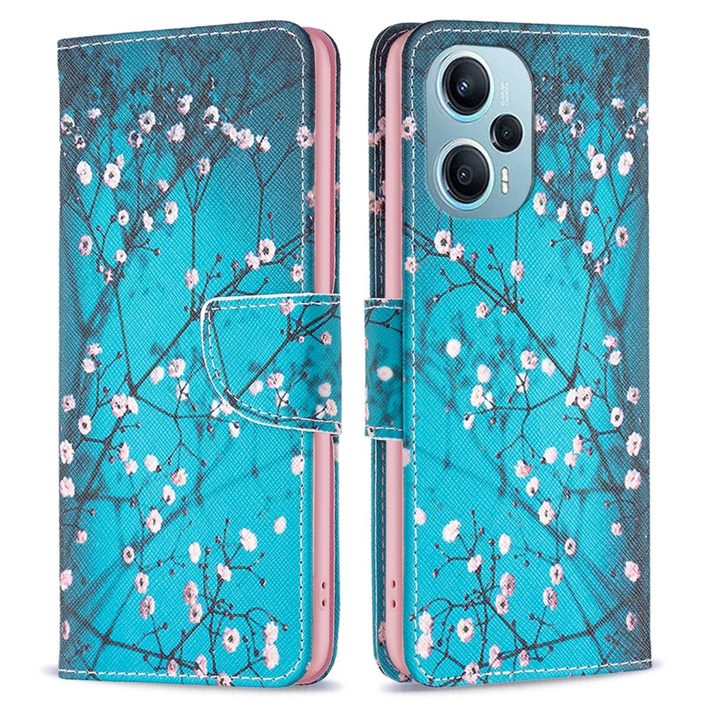 For Xiaomi Poco F5 5G / Redmi Note 12 Turbo Pattern Printing Anti-drop Phone Case Leather Wallet Stand Cover