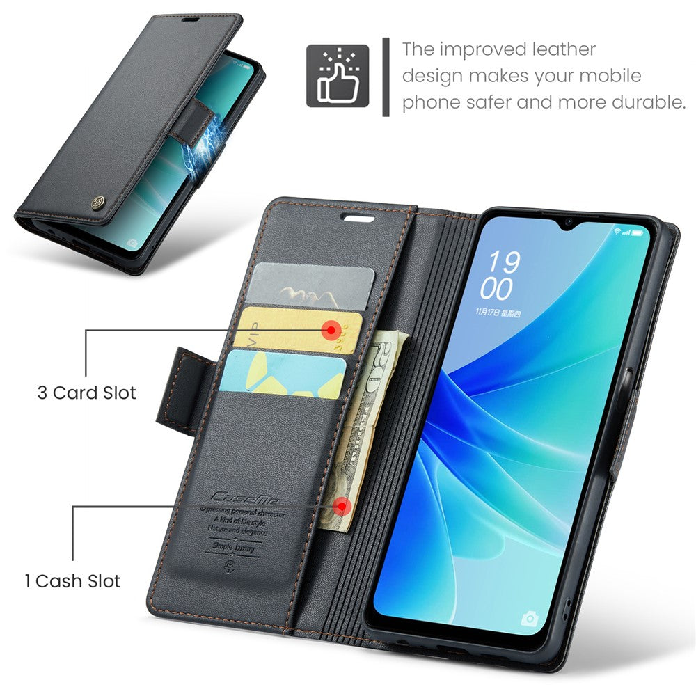 Oppo A57 4G / A57s 4G / A57e 4G / A77 4G / A77s 4G / OnePlus Nord N20 SE 4G Skal CASEME 023 RFID-blockerande 3-kortsfack Mobilskal
