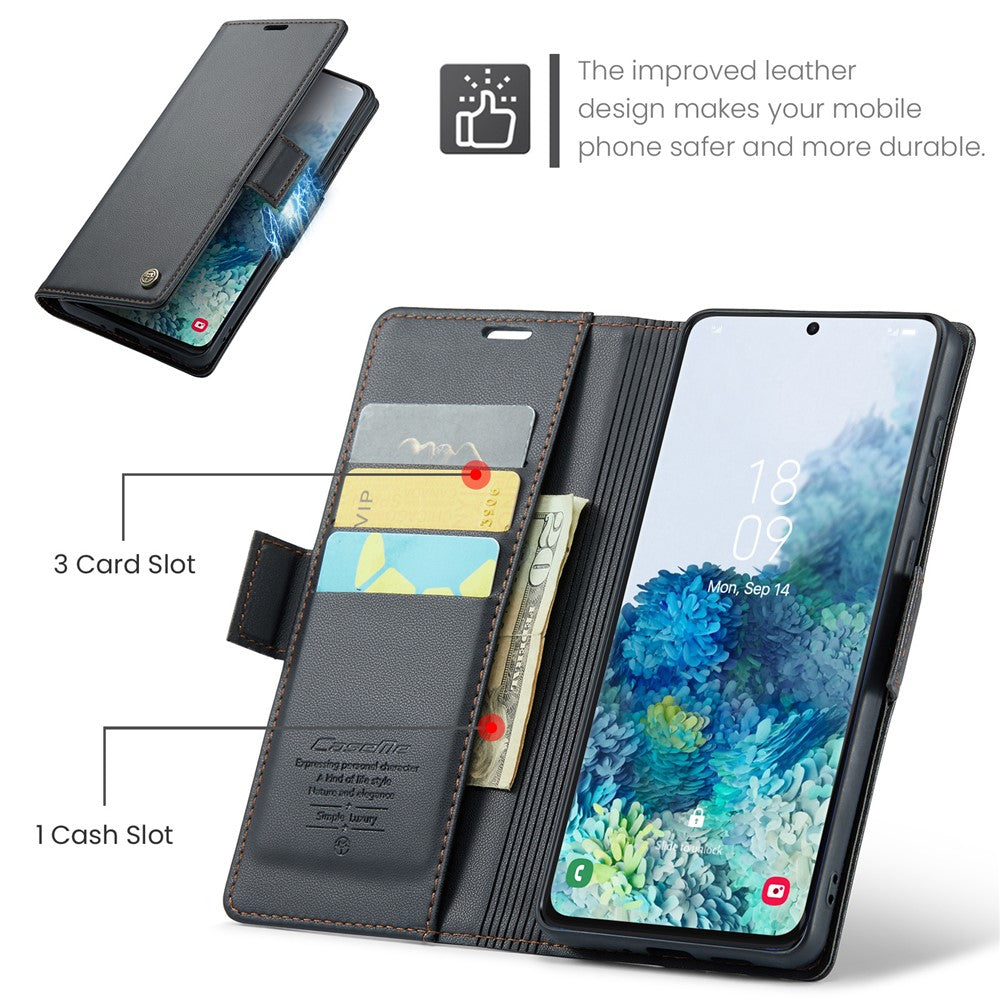 Til Samsung Galaxy S20 Plus 5G / 4G Lædercover CASEME 023 RFID-blokerende mobilcover med 3 kortpladser