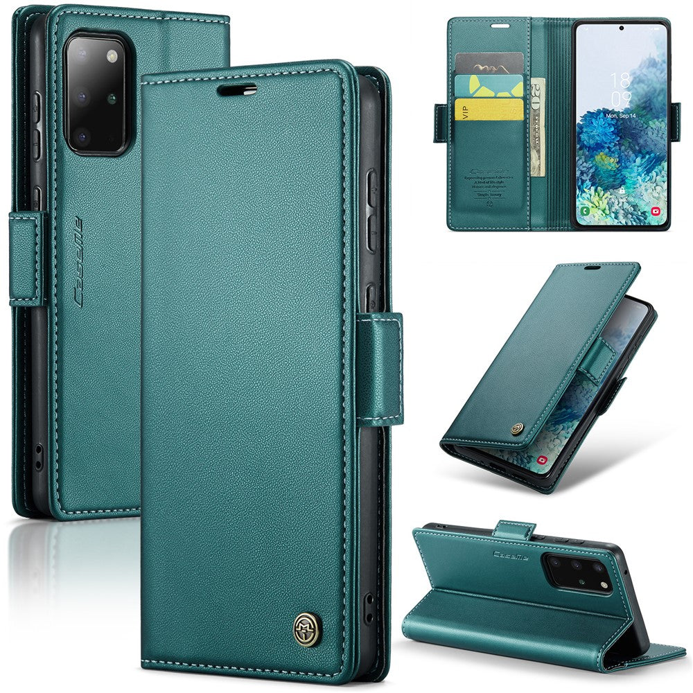 For Samsung Galaxy S20 Plus 5G / 4G Leather Case CASEME 023 RFID Blocking 3 Card Slot Mobile Cover