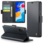 For Xiaomi Redmi Note 11 4G (Qualcomm) / Note 11S 4G Leather Case CASEME 023 RFID Blocking 3 Card Slot Mobile Cover