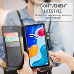 For Xiaomi Redmi Note 11 4G (Qualcomm) / Note 11S 4G Leather Case CASEME 023 RFID Blocking 3 Card Slot Mobile Cover