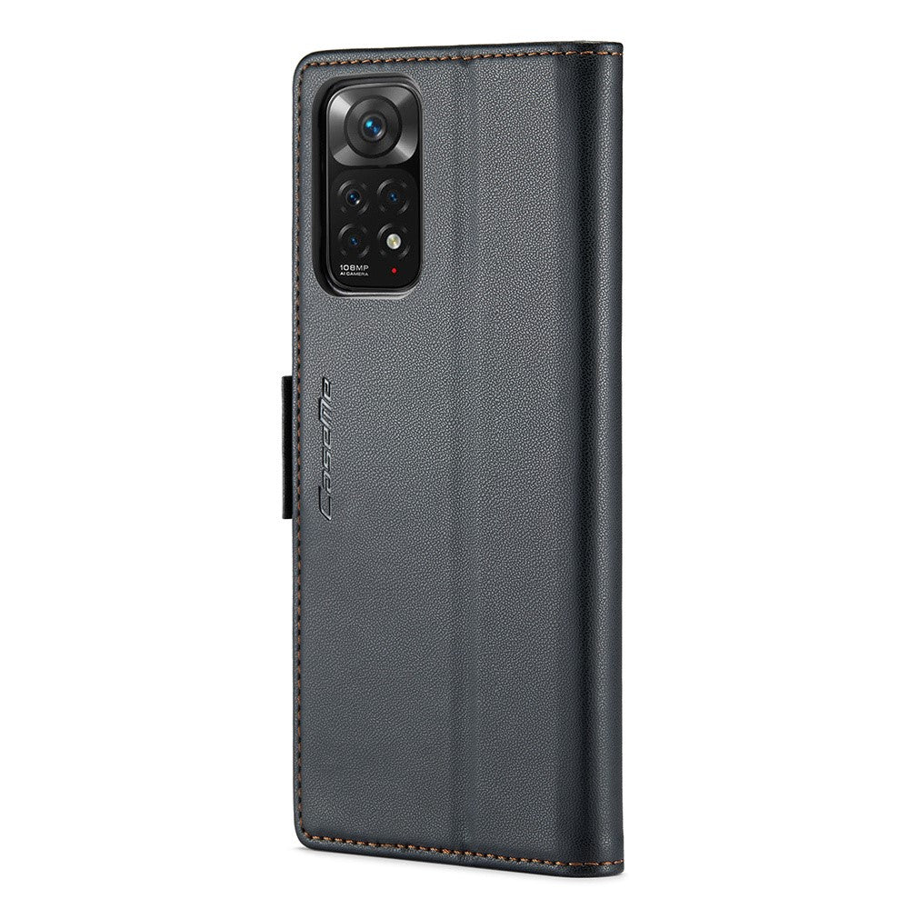 For Xiaomi Redmi Note 11 4G (Qualcomm) / Note 11S 4G Leather Case CASEME 023 RFID Blocking 3 Card Slot Mobile Cover