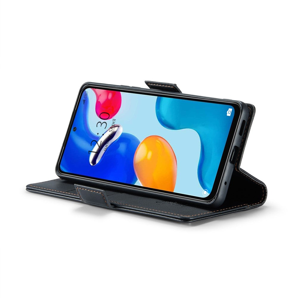 Xiaomi Redmi Note 11 4G (Qualcomm) / Note 11S 4G Läderfodral CASEME 023 RFID-blockerande mobilskal med 3 kortplatser