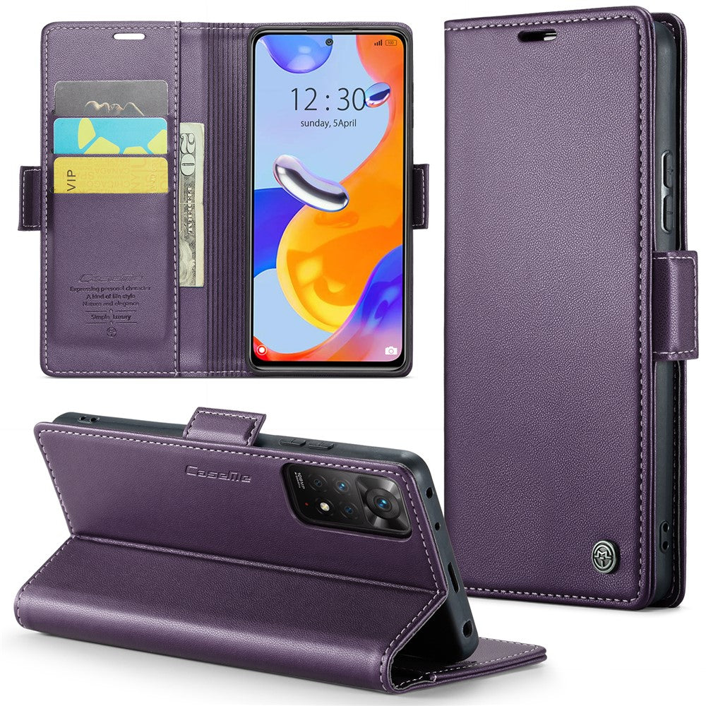 Xiaomi Redmi Note 11 Pro 4G (Mediatek) / Note 11 Pro 5G (Qualcomm) / Note 12 Pro 4G Läderfodral CASEME 023 RFID-blockerande 3-kortsplats